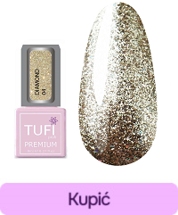 Lakier hybrydowy TUFI profi PREMIUM Diamond 04 Brokat brązowy 8 ml